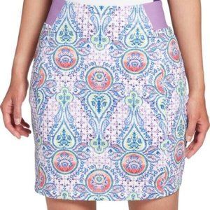 NWT Lady Hagen High Waisted Skort Skirt Shorts Golf Stretch Purple Paisley